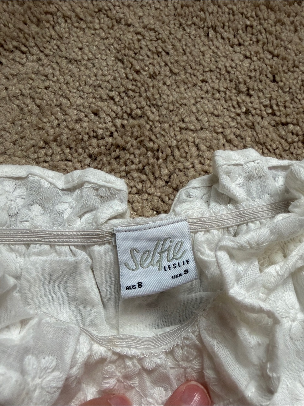 White Off-Shoulder Ruffle Top - Picture 3 of 3